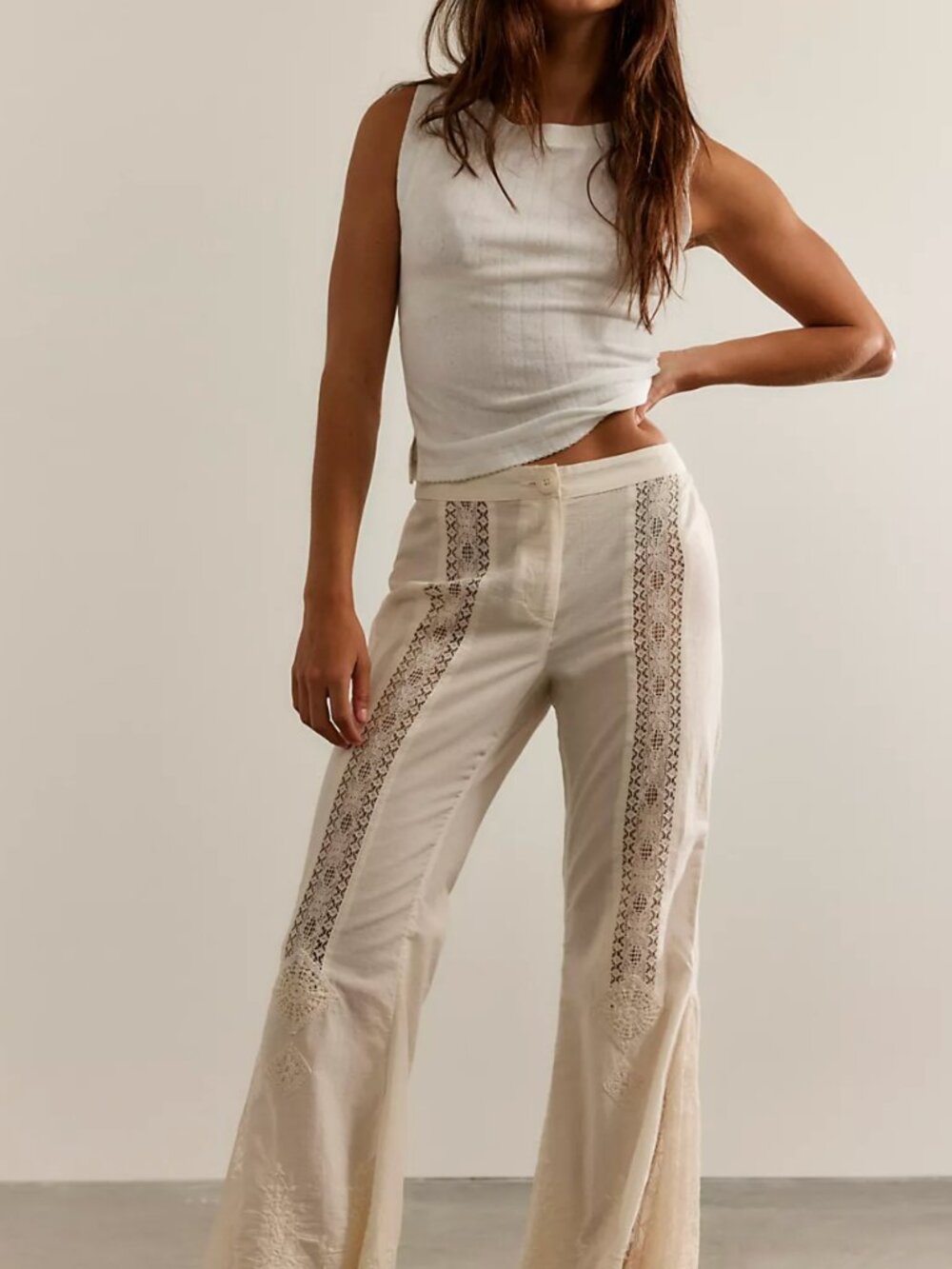 Free People Aliyah Lace Flare Pants | Size 4